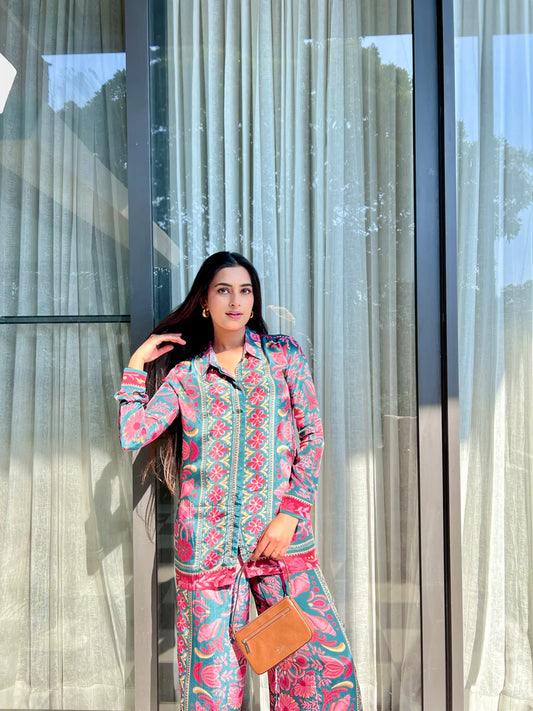 Color Block Printed Co-ord Set