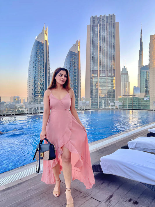 Strappy Peach Maxi Dress