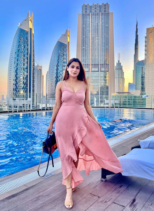Strappy Peach Maxi Dress