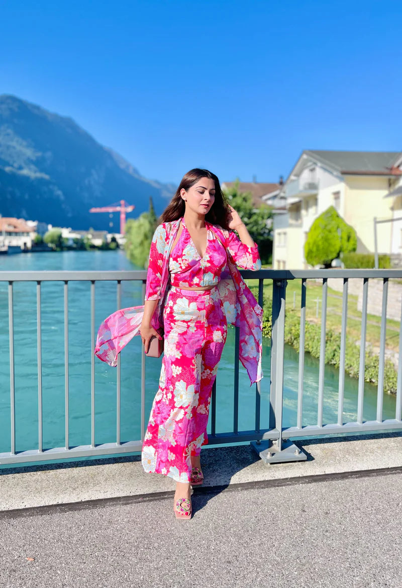 Floral Pop Three-Piece Coord Set