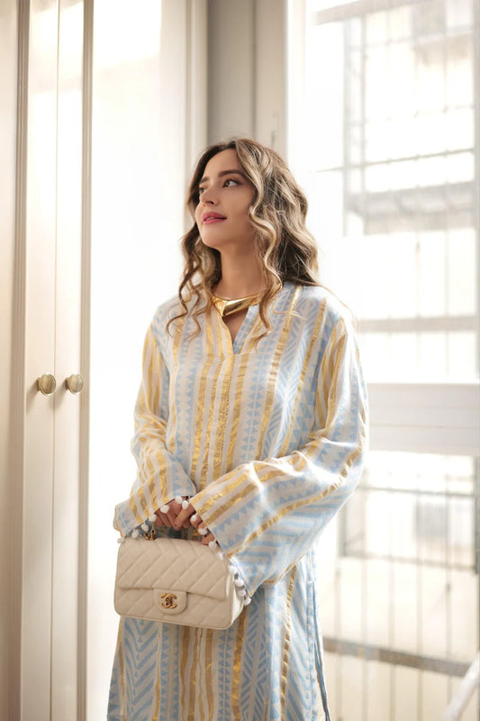 Summer Blue Stripes Co-ord Set