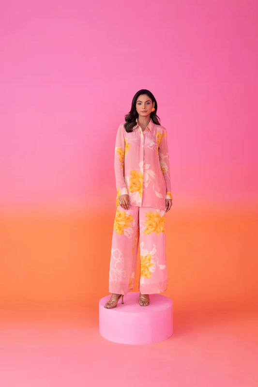 Pink Sunflower Printed Co-ord Set